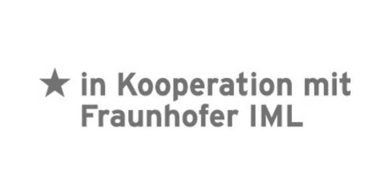 Kooperation mit Fraunhofer IML, Logo mit Stern.
